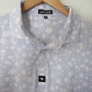 Bad Birdie Golf Polo Shirt XL X Large Lavender Purple Floral Print Short Sleeve